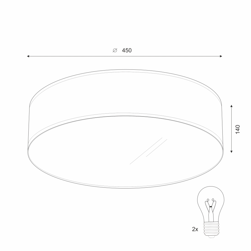 Laelamp SIRJA 2xE27/15W/230V Ø 45 cm kreemivärvi