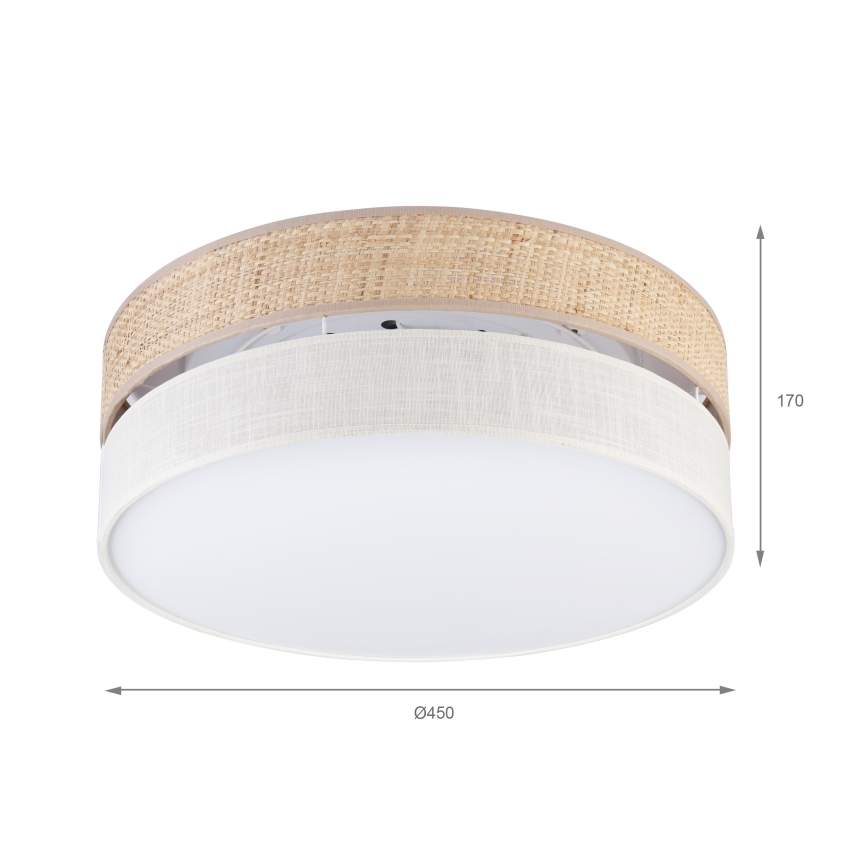 Laelamp SIRJA BOHO 2xE27/15W/230V, läbimõõt 45 cm, beež/kreemjas