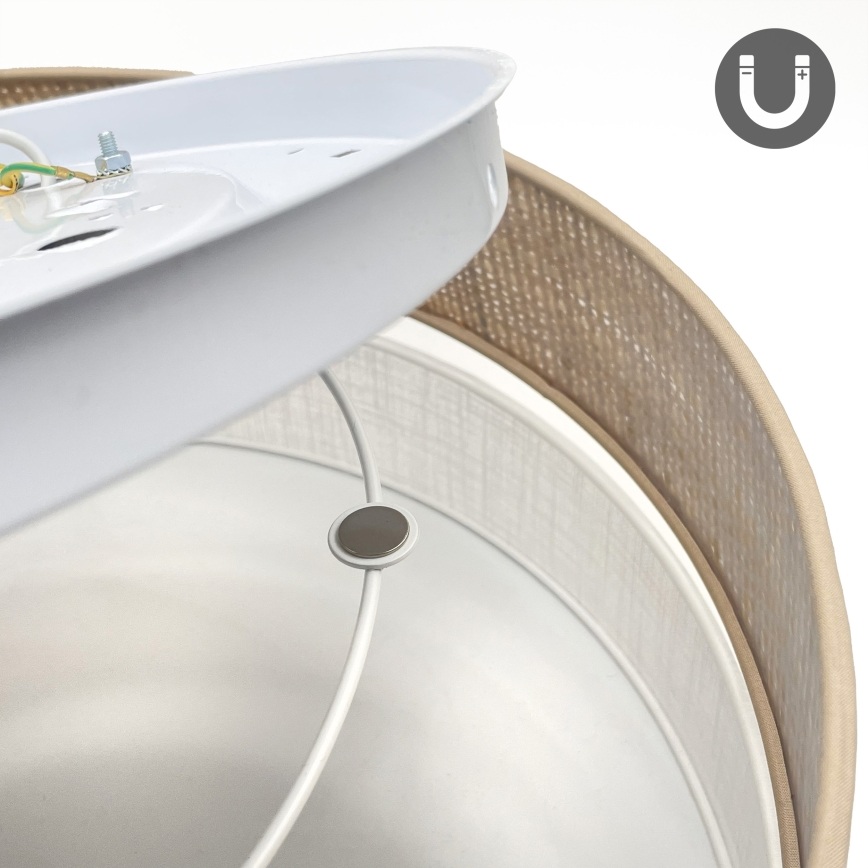 Laelamp SIRJA BOHO 2xE27/15W/230V, läbimõõt 45 cm, beež/valge