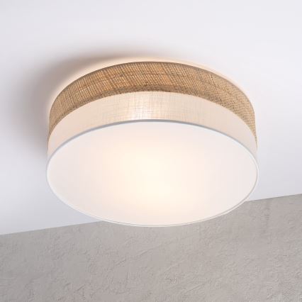 Laelamp SIRJA BOHO 2xE27/15W/230V, läbimõõt 45 cm, beež/valge