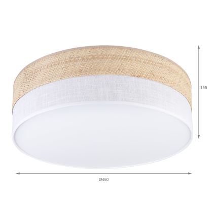 Laelamp SIRJA BOHO 2xE27/15W/230V, läbimõõt 45 cm, beež/valge