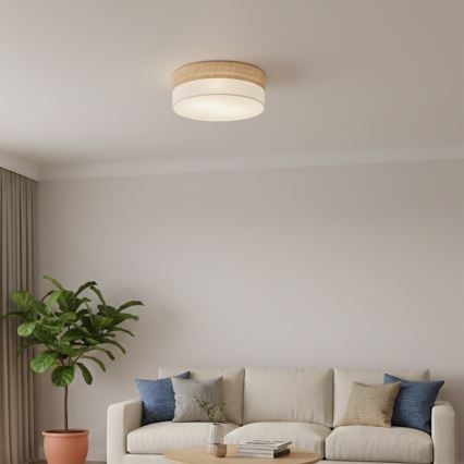 Laelamp SIRJA DOUBLE BOHO 2xE14/15W/230V läbimõõt 35 cm beež/kreem