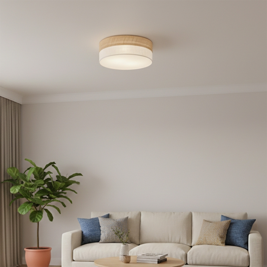 Laelamp SIRJA DOUBLE BOHO 2xE14/15W/230V läbimõõt 35 cm beež/kreem