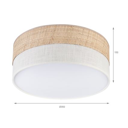 Laelamp SIRJA DOUBLE BOHO 2xE14/15W/230V läbimõõt 35 cm beež/kreem