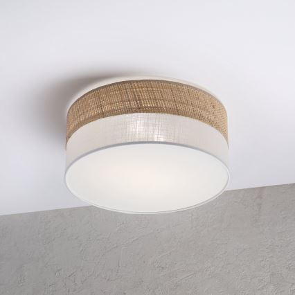 Laelamp SIRJA DOUBLE BOHO 2xE14/15W/230V läbimõõt 35 cm beež/valge