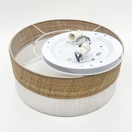 Laelamp SIRJA DOUBLE BOHO 2xE14/15W/230V läbimõõt 35 cm beež/valge