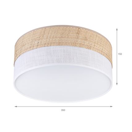 Laelamp SIRJA DOUBLE BOHO 2xE14/15W/230V läbimõõt 35 cm beež/valge