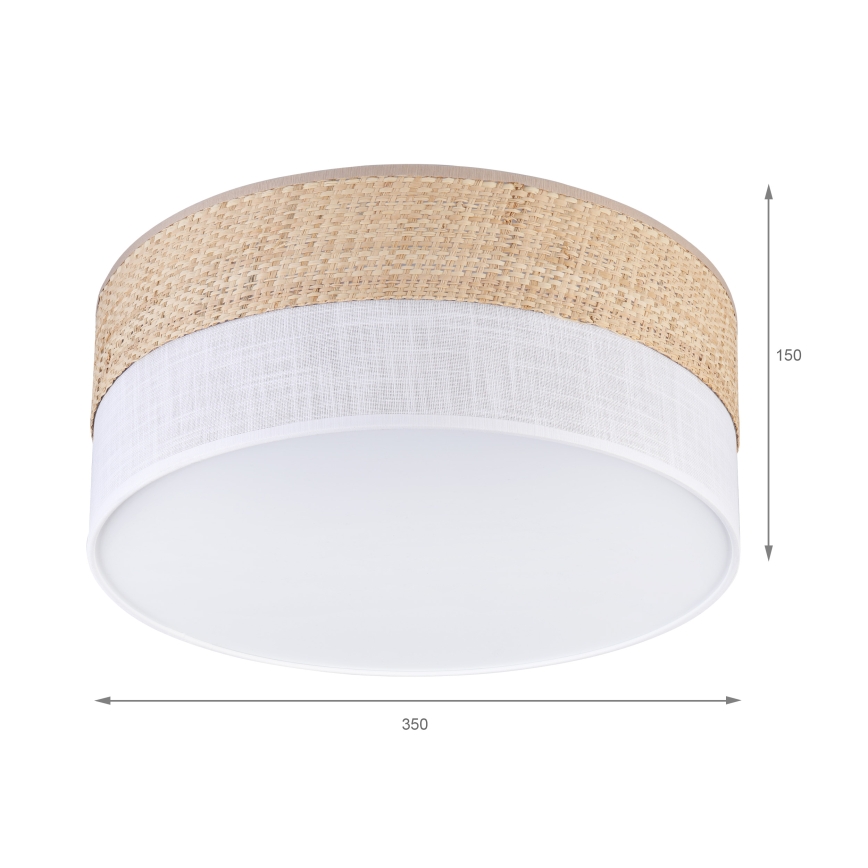 Laelamp SIRJA DOUBLE BOHO 2xE14/15W/230V läbimõõt 35 cm beež/valge