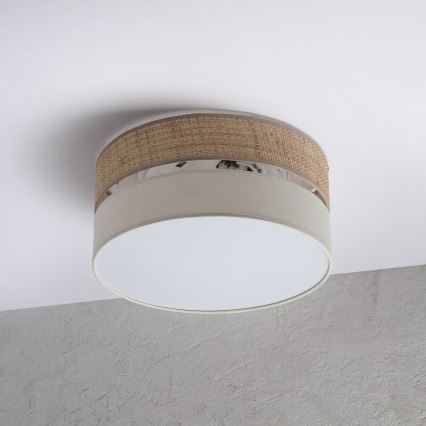 Laelamp SIRJA DOUBLE BOHO 2xE14/15W/230V Ø 35 cm beež/kreemjas