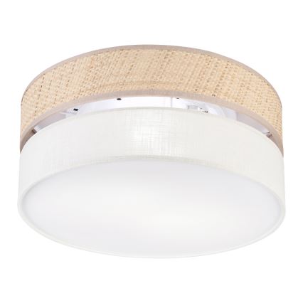 Laelamp SIRJA DOUBLE BOHO 2xE14/15W/230V Ø 35 cm beež/kreemjas