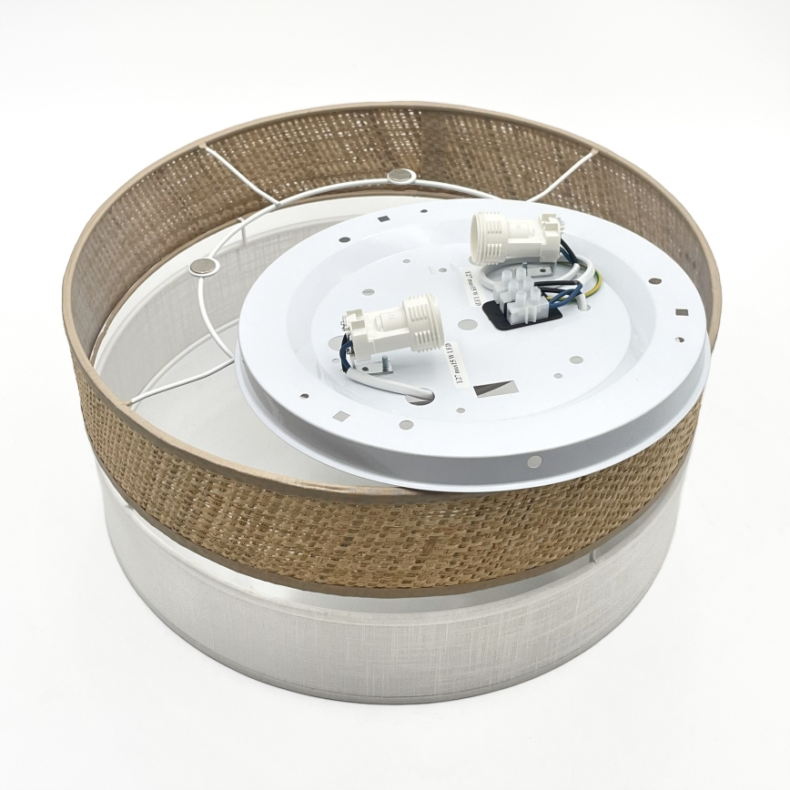 Laelamp SIRJA DOUBLE BOHO 2xE14/15W/230V Ø 35 cm beež/valge