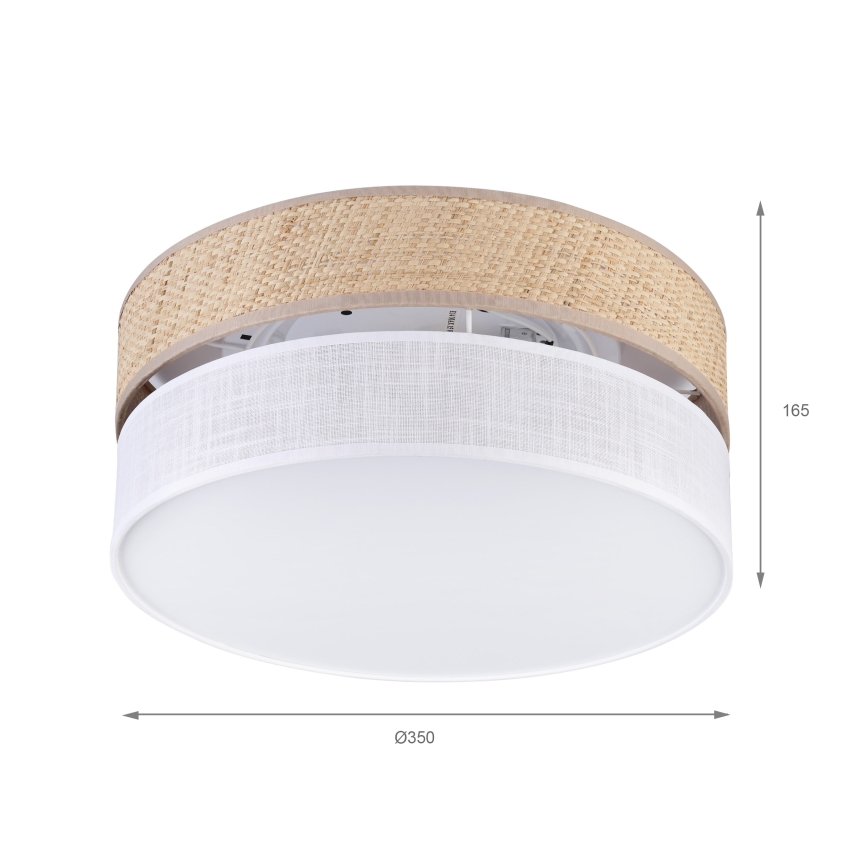 Laelamp SIRJA DOUBLE BOHO 2xE14/15W/230V Ø 35 cm beež/valge