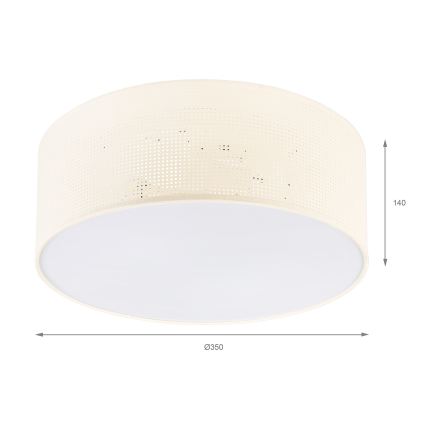 Laelamp SIRJA PLISADO 2xE27/15W/230V, läbimõõt 35 cm, kreemjas