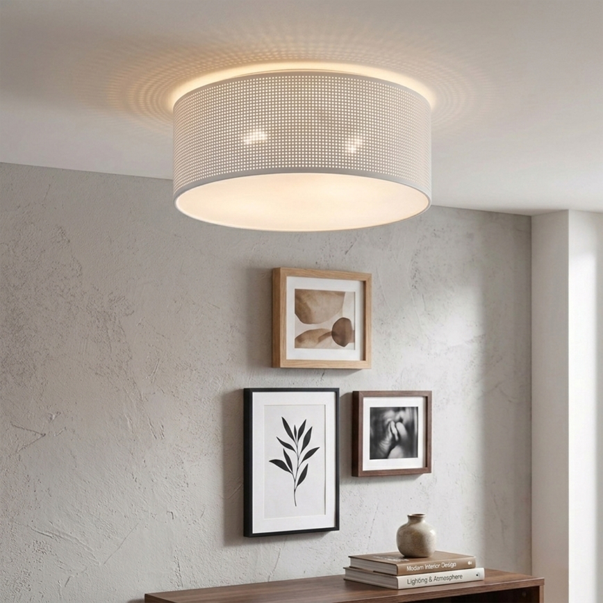 Laelamp SIRJA PLISADO 2xE27/15W/230V läbimõõt 35 cm valge