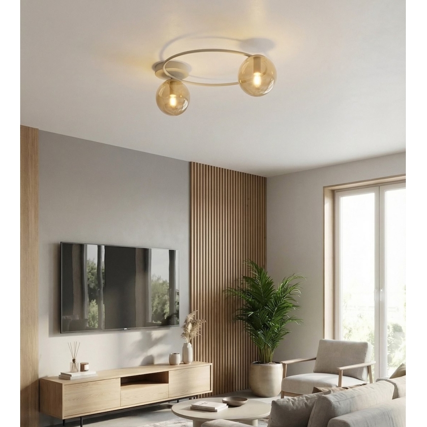 Laelamp SOPRA 2xE14/10W/230V beež/suitsune beež