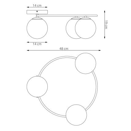 Laelamp SOPRA 3xE14/10W/230V beež/suitsune beež