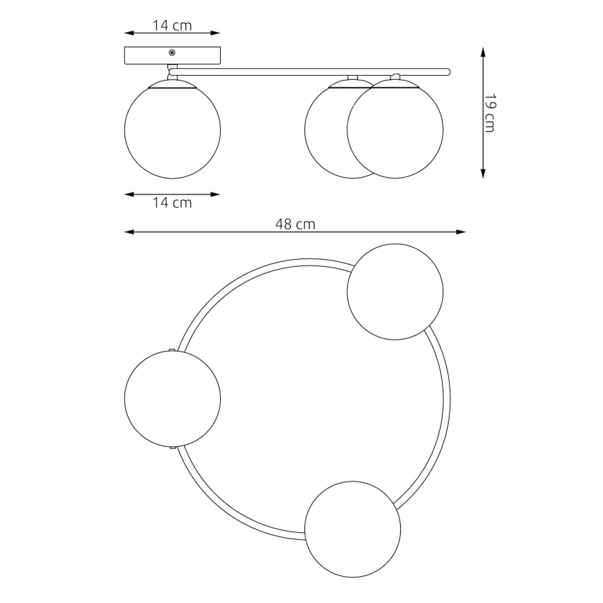 Laelamp SOPRA 3xE14/10W/230V beež/valge