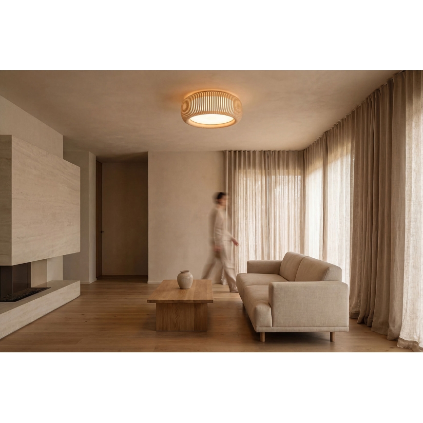 Laelamp STRIPES 2xE27/40W/230V, läbimõõt 55 cm, kreemjas/valge