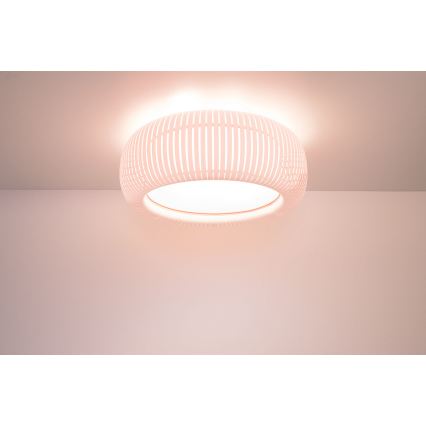 Laelamp STRIPES 2xE27/40W/230V Ø 55 cm valge/roosa