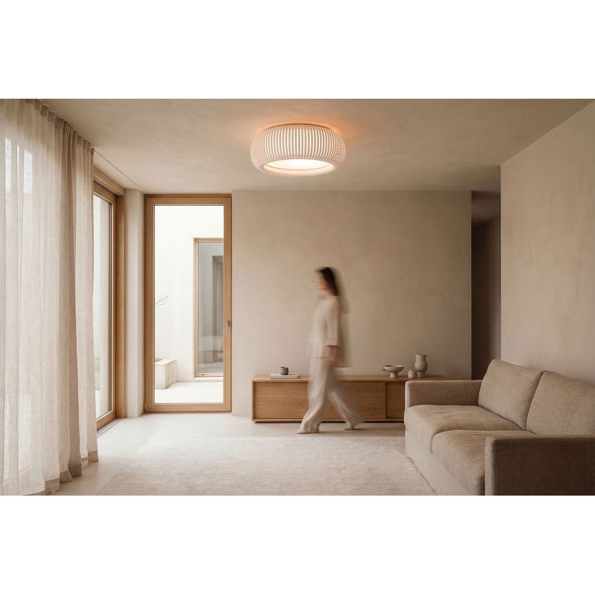 Laelamp STRIPES 2xE27/40W/230V Ø 55 cm valge/roosa