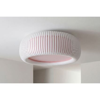 Laelamp STRIPES 2xE27/40W/230V Ø 55 cm valge/roosa