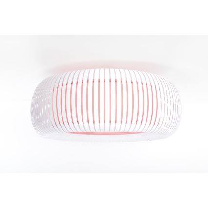 Laelamp STRIPES 2xE27/40W/230V Ø 55 cm valge/roosa
