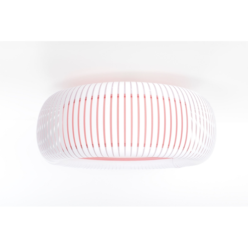 Laelamp STRIPES 2xE27/40W/230V Ø 55 cm valge/roosa