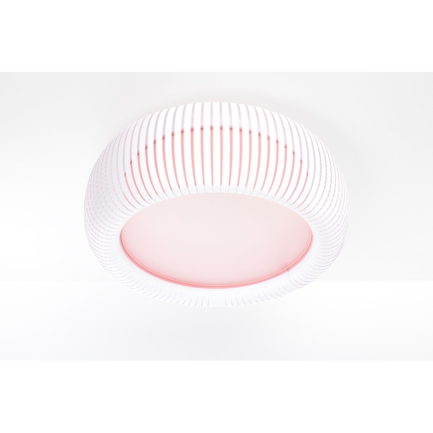 Laelamp STRIPES 2xE27/40W/230V Ø 55 cm valge/roosa