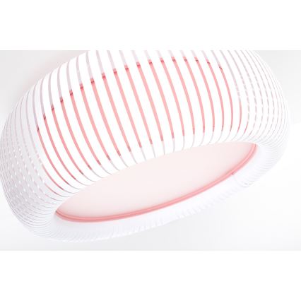 Laelamp STRIPES 2xE27/40W/230V Ø 55 cm valge/roosa