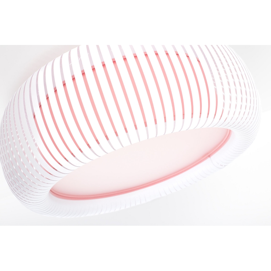 Laelamp STRIPES 2xE27/40W/230V Ø 55 cm valge/roosa