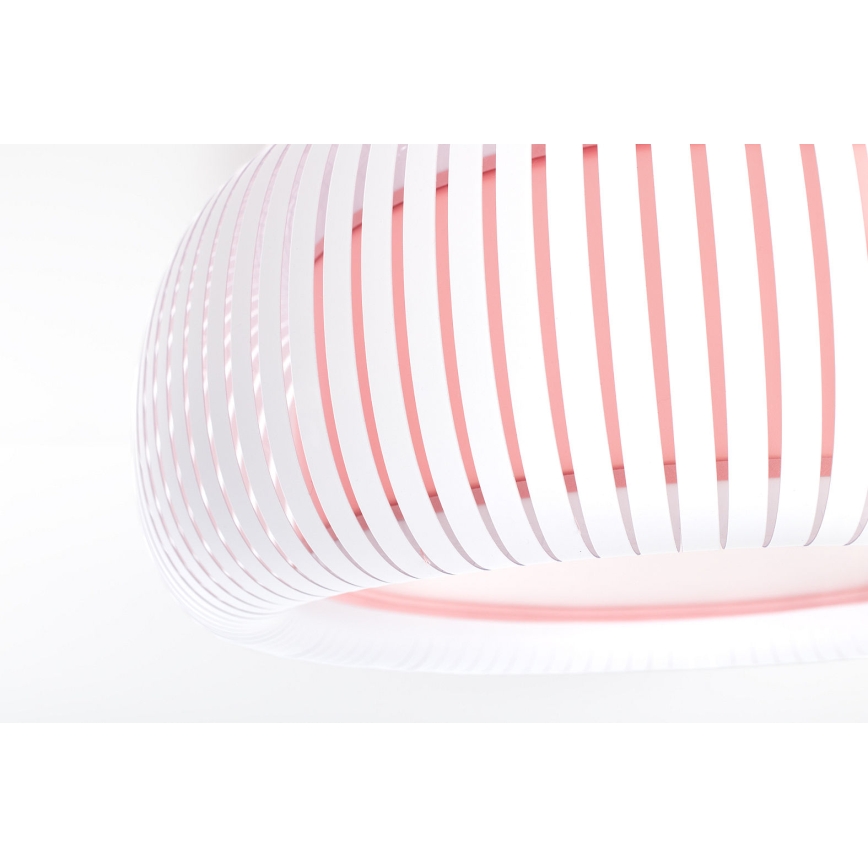 Laelamp STRIPES 2xE27/40W/230V Ø 55 cm valge/roosa
