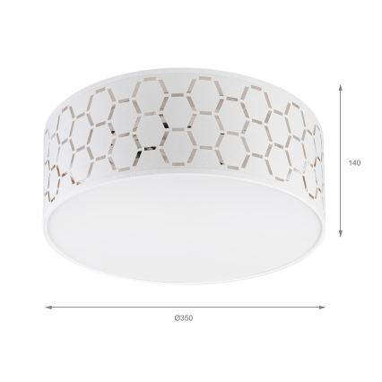 Laelamp ULLE 1xE27/15W/230V, läbimõõt 35 cm, valge