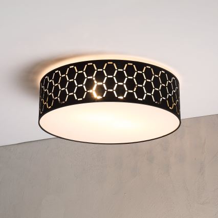 Laelamp ULLE 2xE27/15W/230V Ø 45 cm must