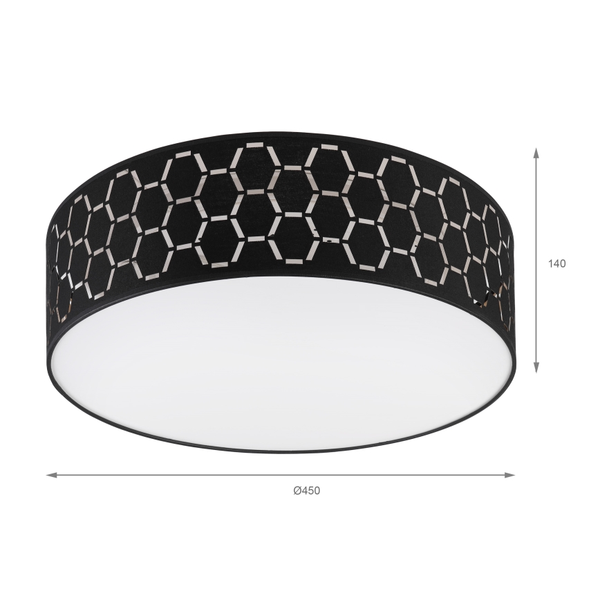 Laelamp ULLE 2xE27/15W/230V Ø 45 cm must