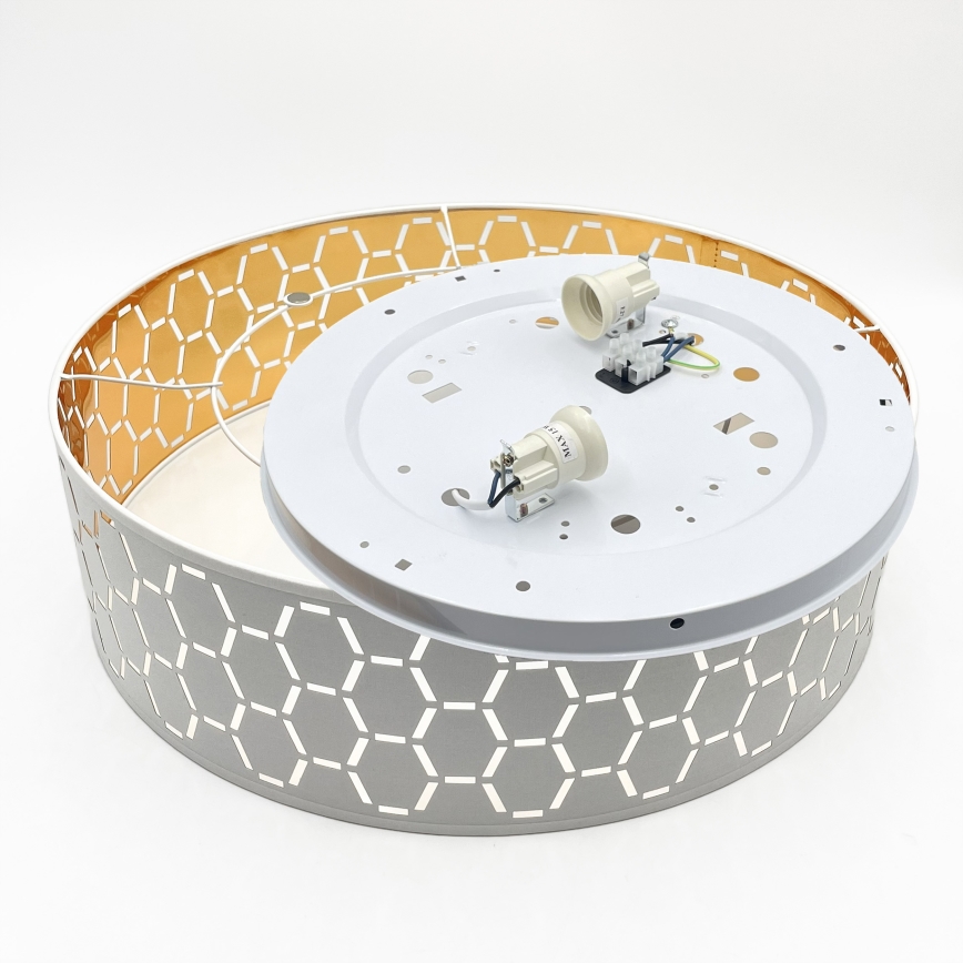 Laelamp ULLE 2xE27/15W/230V Ø 45 cm valge