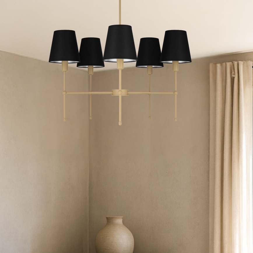 Laelamp varrega MADELA 5xE14/40W/230V must/beež