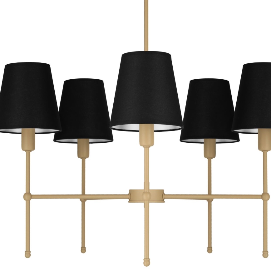 Laelamp varrega MADELA 5xE14/40W/230V must/beež