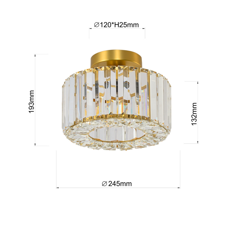 Laelamp VETRO 1xE27/15W/230V läbimõõt 24,5 cm kuldne