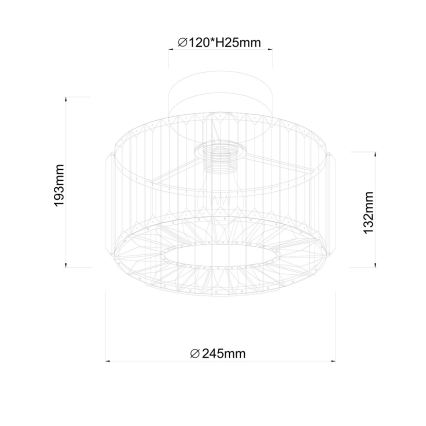 Laelamp VETRO 1xE27/15W/230V läbimõõt 24,5 cm kuldne
