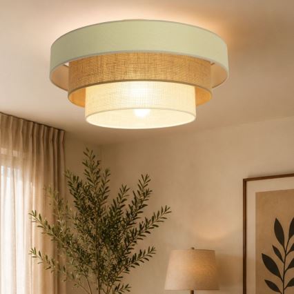 Laelamp WENTA 1xE27/60W/230V, läbimõõt 50 cm, beež/juut
