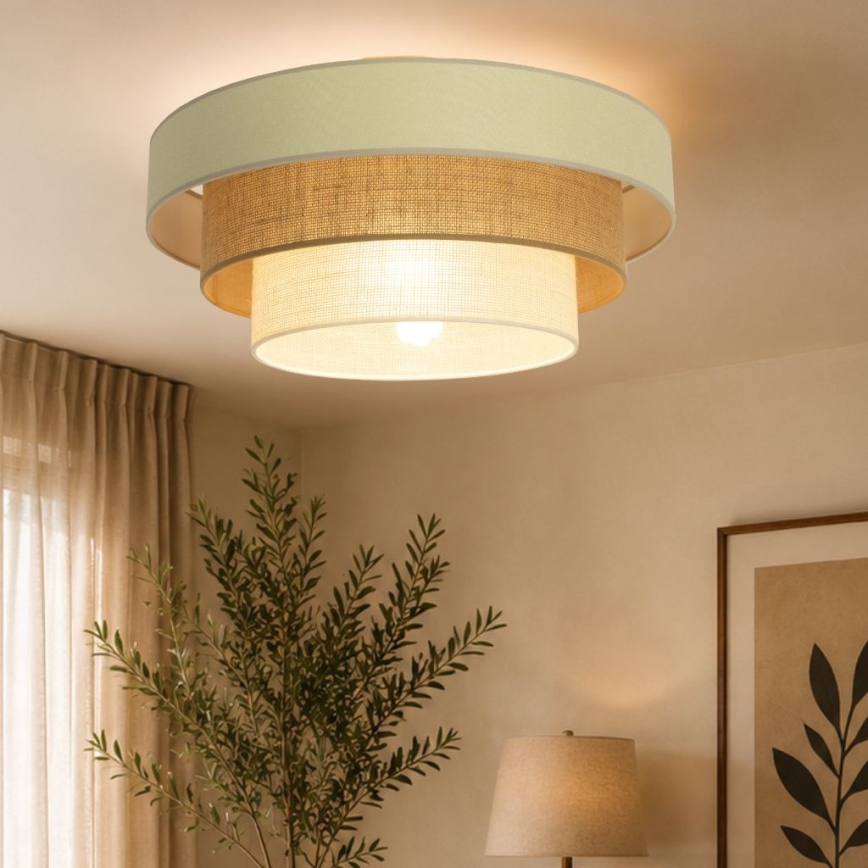 Laelamp WENTA 1xE27/60W/230V, läbimõõt 50 cm, beež/juut