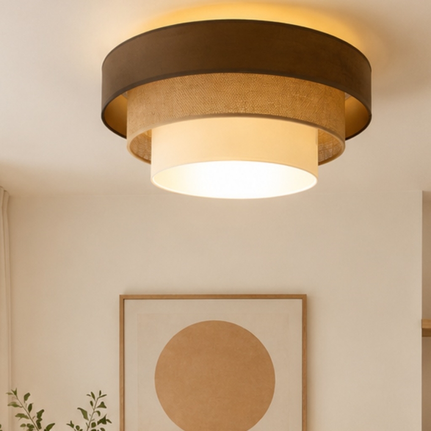 Laelamp WENTA 1xE27/60W/230V, läbimõõt 50 cm, pruun/juut/beež