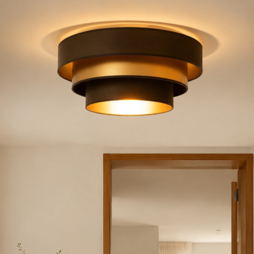 Laelamp WENTA 1xE27/60W/230V, läbimõõt 50 cm, pruun/kuldne