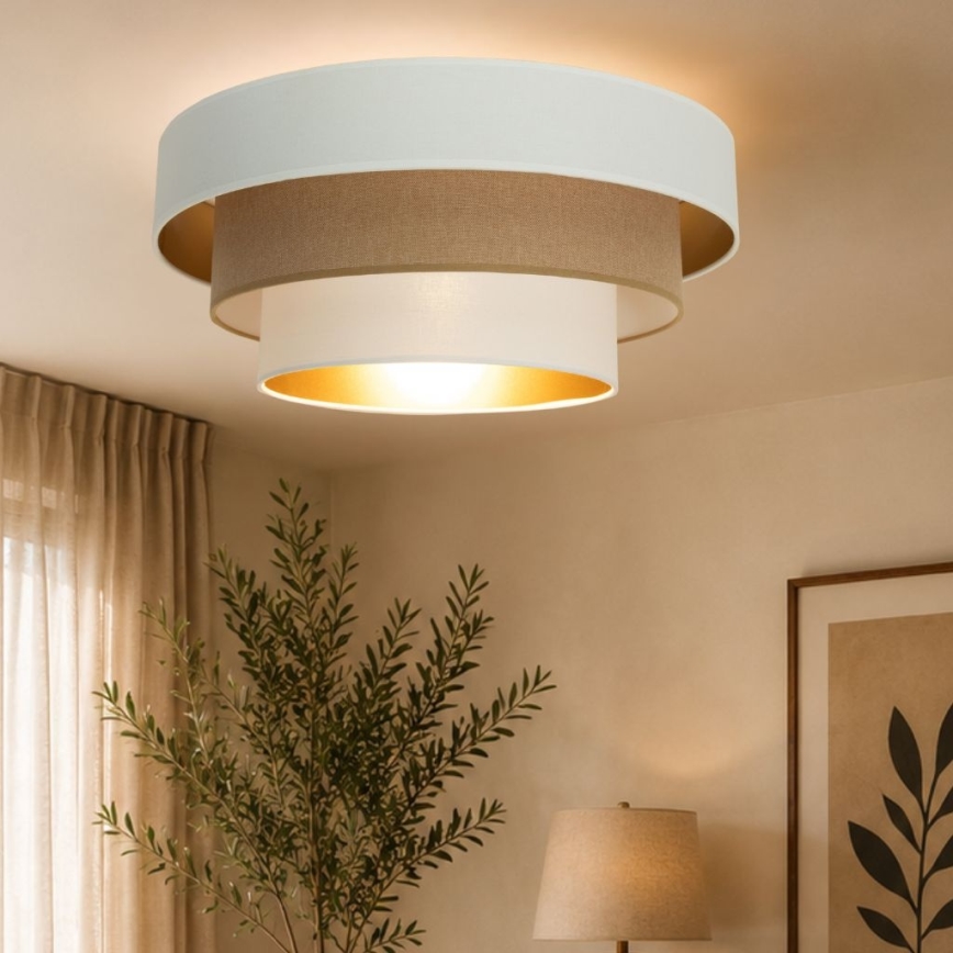 Laelamp WENTA 1xE27/60W/230V, läbimõõt 50 cm, valge/pruun