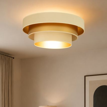 Laelamp WENTA 1xE27/60W/230V Ø 50 cm beež/kuldne