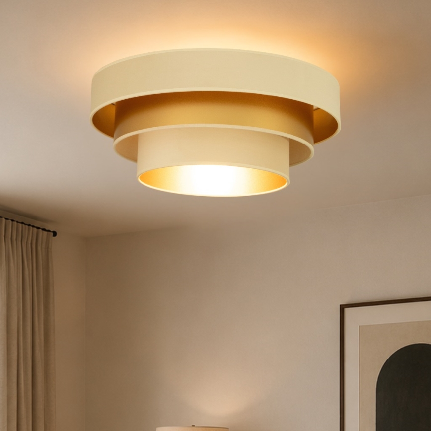 Laelamp WENTA 1xE27/60W/230V Ø 50 cm beež/kuldne