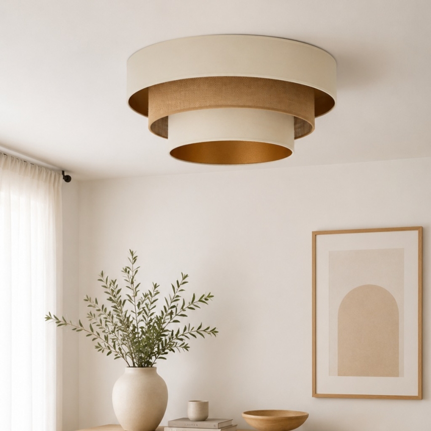 Laelamp WENTA 1×E27 (maks. 60 W), 230 V, Ø 50 cm, beež/juut