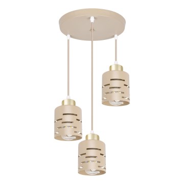 Laelühter kaabliga ELEN 3xE27/35W/230V läbimõõt 29 cm beež/kuldne