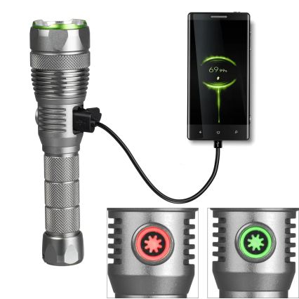 Hämardatav laetav LED-taskulamp akupanga funktsiooniga LED/30W/5V IPX7 3000 lm 4000 mAh