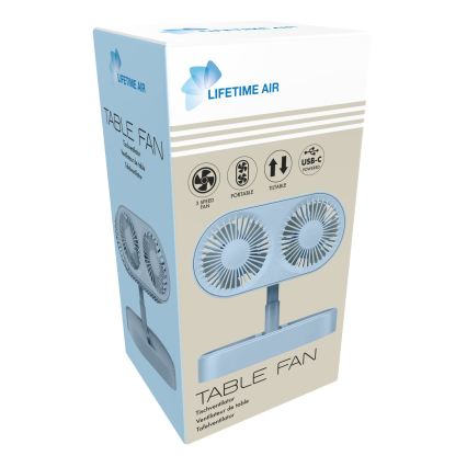 Laetav lauaventilaator 3,7V 1200 mAh sinine